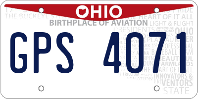 OH license plate GPS4071