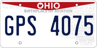 OH license plate GPS4075