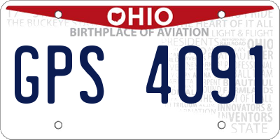 OH license plate GPS4091