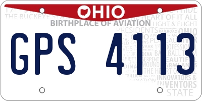 OH license plate GPS4113