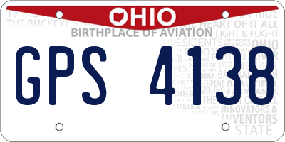 OH license plate GPS4138