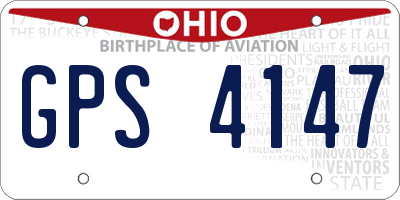 OH license plate GPS4147