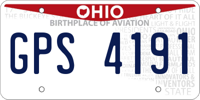 OH license plate GPS4191