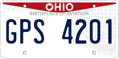 OH license plate GPS4201