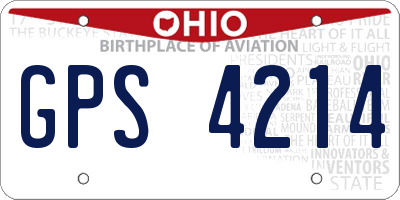 OH license plate GPS4214