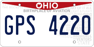 OH license plate GPS4220