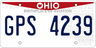 OH license plate GPS4239