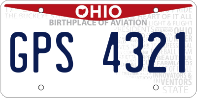 OH license plate GPS4321