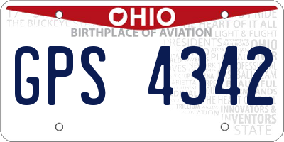 OH license plate GPS4342