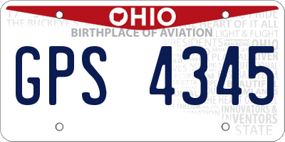 OH license plate GPS4345