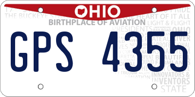 OH license plate GPS4355