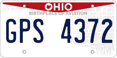 OH license plate GPS4372