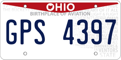 OH license plate GPS4397