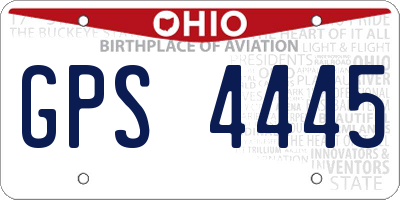 OH license plate GPS4445