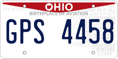 OH license plate GPS4458