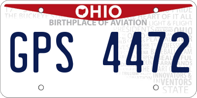 OH license plate GPS4472