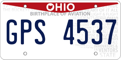 OH license plate GPS4537