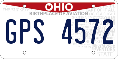 OH license plate GPS4572