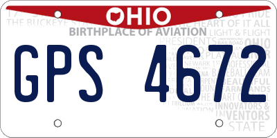 OH license plate GPS4672