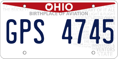 OH license plate GPS4745