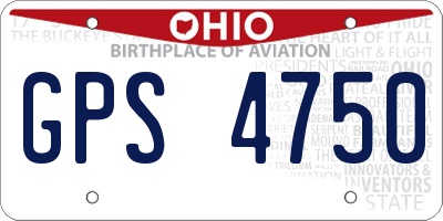 OH license plate GPS4750