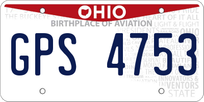 OH license plate GPS4753