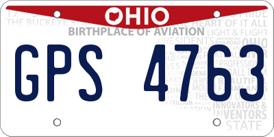 OH license plate GPS4763