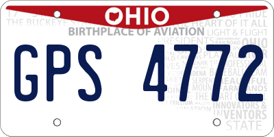 OH license plate GPS4772