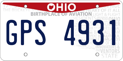 OH license plate GPS4931
