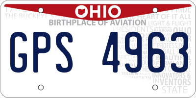 OH license plate GPS4963