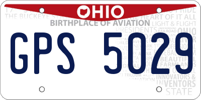 OH license plate GPS5029