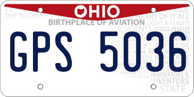 OH license plate GPS5036