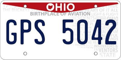 OH license plate GPS5042