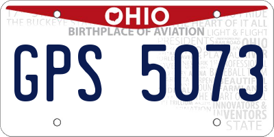 OH license plate GPS5073