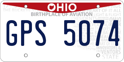 OH license plate GPS5074