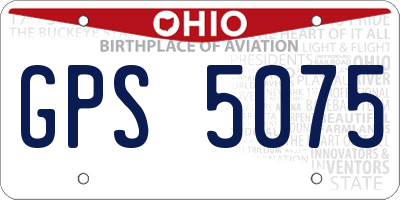 OH license plate GPS5075