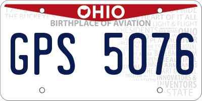 OH license plate GPS5076