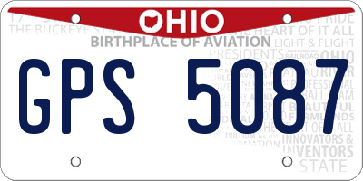 OH license plate GPS5087