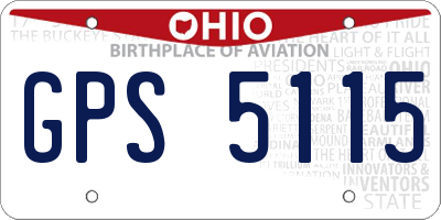 OH license plate GPS5115
