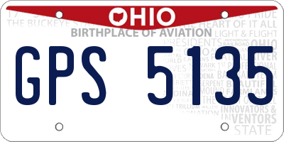 OH license plate GPS5135