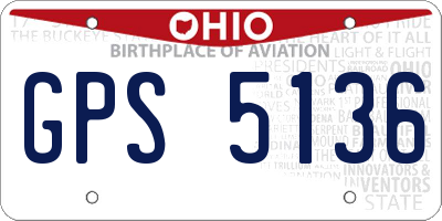 OH license plate GPS5136