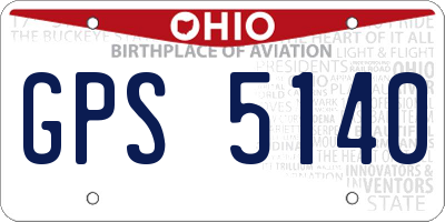 OH license plate GPS5140