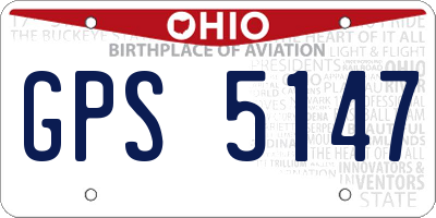 OH license plate GPS5147