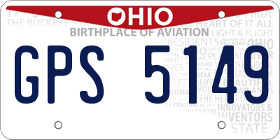 OH license plate GPS5149