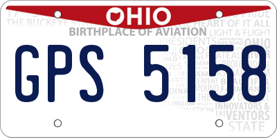 OH license plate GPS5158