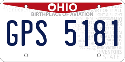 OH license plate GPS5181