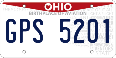 OH license plate GPS5201