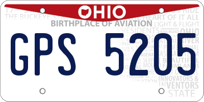 OH license plate GPS5205