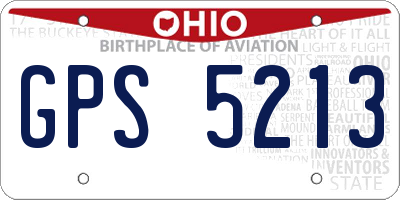 OH license plate GPS5213