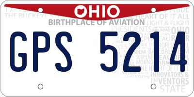 OH license plate GPS5214
